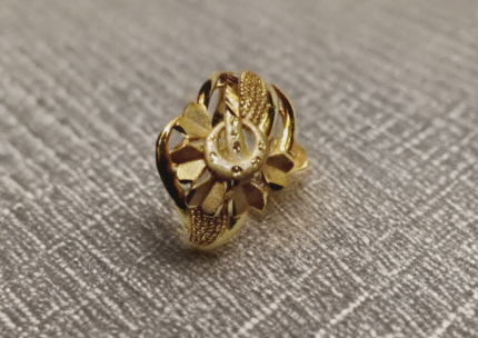 Gold-Plated Floral Horseshoe Statement Ring