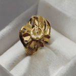 Gold-Plated Floral Horseshoe Statement Ring