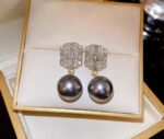 Grey Pearl Drop Earrings